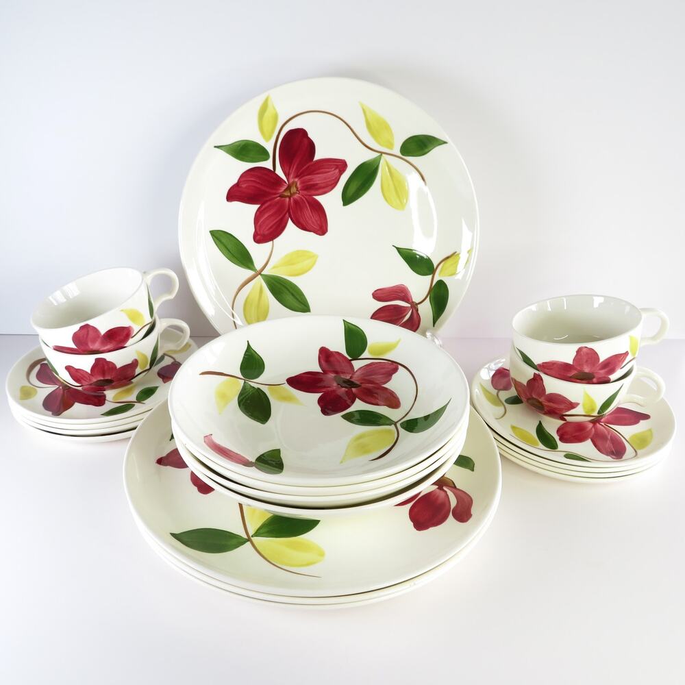 Vintage Stetson Rio Meadow Rose 20 Pc Dinnerware Set Service for 4 MCM USA